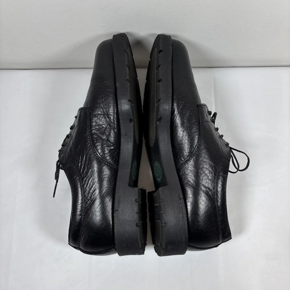 H.S. TRASK Mens 12W Black Authentic Bison Leather Oxford Derby Shoes 1151 USA